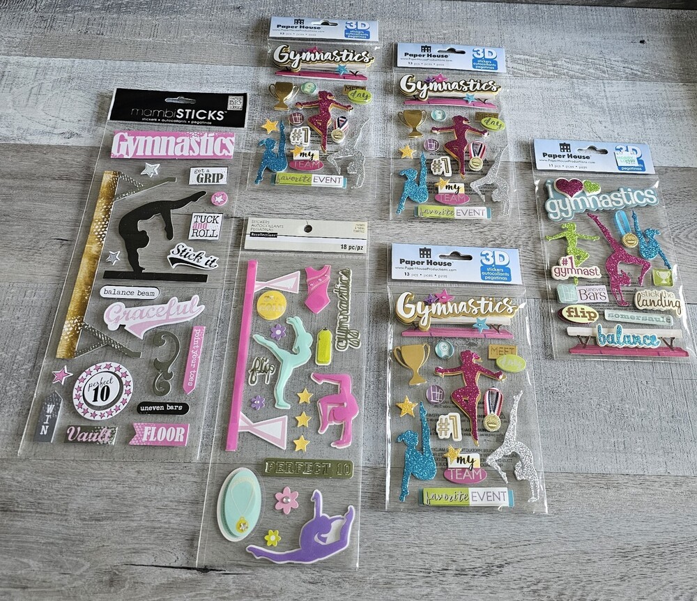 Sticker Lot Sports Gymnastics Scrapbooking 3D Stickers RARE Mambi + #72